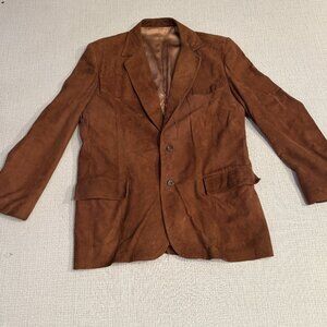 Vintage Patrick James Men's Brown Suede Blazer, Size 44
